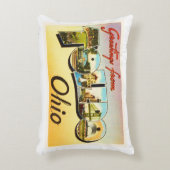 トレドオハイオ州オハイオ州の古いヴィンテージ旅行記念品 アクセントクッション (正面(垂直))