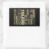 トレドシティオブオハイオ州タイポグラフィアート 長方形シール (バッグ)