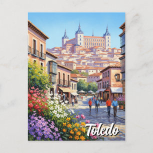 トレドスペインアルカサル旅行花 ポストカード