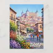 トレドスペインアルカサル旅行花 ポストカード (正面)