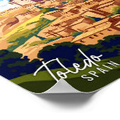 トレドスペインアートヴィンテージ旅行イラストレーション ポスター (角)