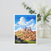 トレドスペインアートヴィンテージ旅行イラストレーション ポストカード (スタンド正面)