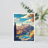 トレドスペインヴィンテージ旅行イラストレーション ポストカード (スタンド正面)