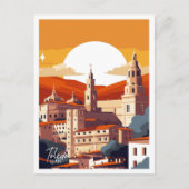 トレドスペインヴィンテージ旅行イラストレーション ポストカード (正面)