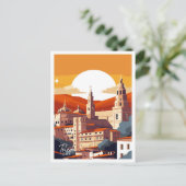 トレドスペインヴィンテージ旅行イラストレーション ポストカード (スタンド正面)