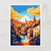 トレドスペインヴィンテージ旅行イラストレーション ポストカード (正面)