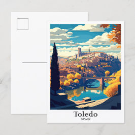 トレドスペイン旅行ヴィンテージイラストレーション ポストカード