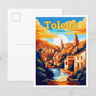 トレドスペイン旅行ヴィンテージイラストレーション ポストカード