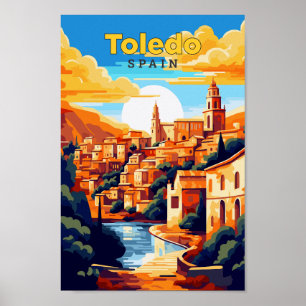 トレドスペイン旅行芸術ヴィンテージイラストレーション ポスター