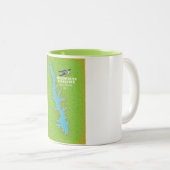トレドベンド貯水池テキサス州&ルイジアナの地図 ツートーンマグカップ (正面右)