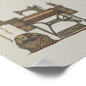 トレドル裁縫マシーン&子猫 ポスター (角)