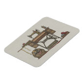 トレドル裁縫マシーン&子猫 マグネット (左側)