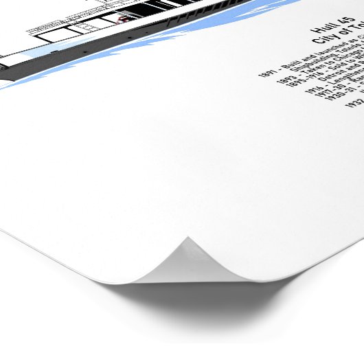 トレド素晴らしの湖の汽船都市 ポスター (角)