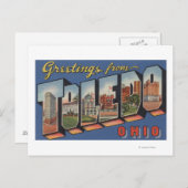 トレド,オハイオ大レターシーントレド, OH ポストカード (正面/裏面)