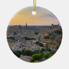 トレド・スペインの日没の景色 セラミックオーナメント
