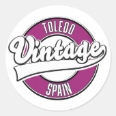 トレド スペイン レトロ風ロゴ ラウンドシール (正面)