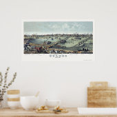 トレド， OHパノラママップ – 1876 ポスター (キッチン)