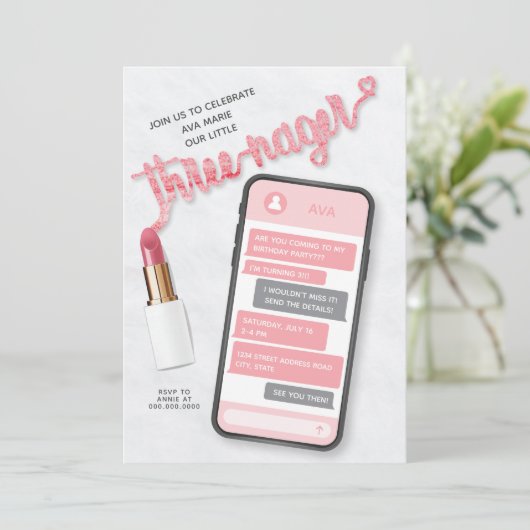 トレネージガールズサードゥ誕生日招待状 招待状 (スタンド正面)