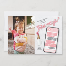 トレネージガール第3誕生日写真招待状 招待状