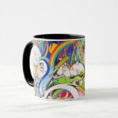 トレバーHawkins著"Plungプール虹"のオリジナル マグカップ (正面左)