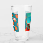 トレビエハハウスパームブライトオレンジ&ターコイズ タンブラーグラス (右)