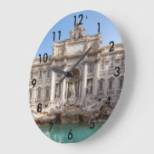 トレビファウンテンアットアーリーモーニング-イタリア，ローマ ラージ壁時計 (傾斜)