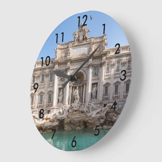 トレビファウンテンアットアーリーモーニング-イタリア,ローマ ラージ壁時計 (傾斜)