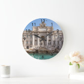 トレビファウンテンアットアーリーモーニング-イタリア，ローマ ラージ壁時計 (ホーム)