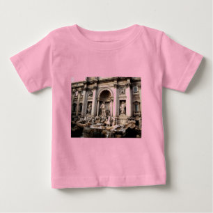 トレビファウンテンローマイタリアトラベル ベビーTシャツ