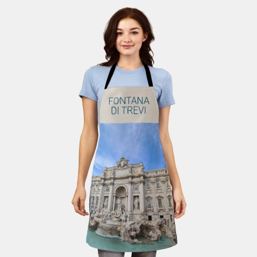 トレビファウンテンローマイタリアホリデーパノラマ エプロン (着用した状態)
