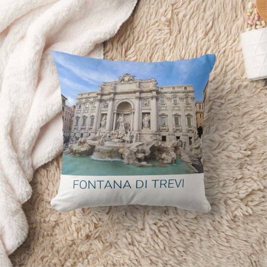 トレビファウンテンローマイタリアホリデーパノラマ クッション (ブランケット)