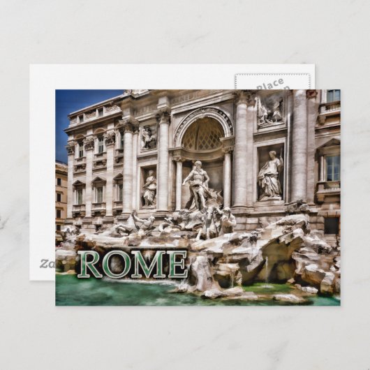 トレビファウンテンローマイタリア ポストカード (正面/裏面)