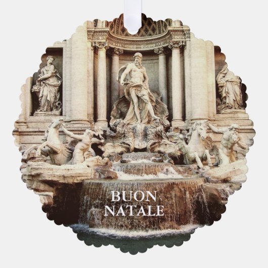 トレビファウンテン紙クリスマスフォトオーナメント オーナメントカード (正面)