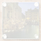 トレビ泉アットナイト，ローマ，ラツィオ，イタリア ガラスコースター (裏面)