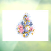 トレブルクレフ、 音符記号とピンクローズ ウィンドウサイン (シート3)