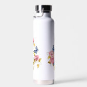 トレブルクレフ、 音符記号とピンクローズ ウォーターボトル (右面)