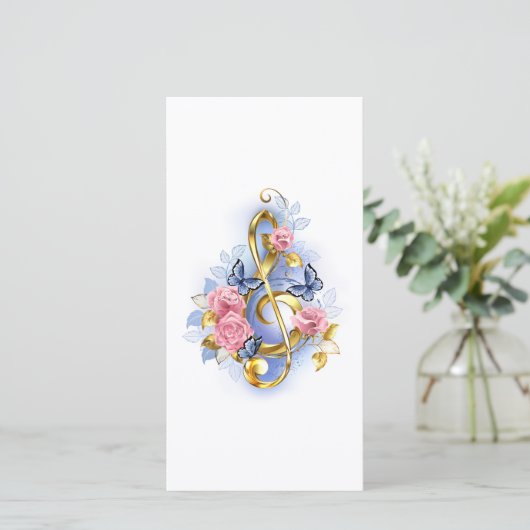 トレブルクレフ、 音符記号とピンクローズ セーブザデート (スタンド正面)