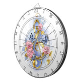 トレブルクレフ、 音符記号とピンクローズ ダーツボード (正面右)