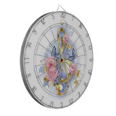 トレブルクレフ、 音符記号とピンクローズ ダーツボード (正面左)