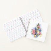 トレブルクレフ、 音符記号とピンクローズ ノートブック (内部)