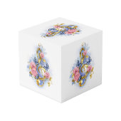 トレブルクレフ、 音符記号とピンクローズ フォトキューブ (裏面アングル)