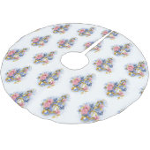 トレブルクレフ、 音符記号とピンクローズ ブラッシュドポリエステルツリースカート (アングル)