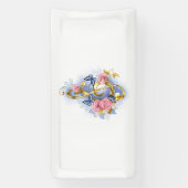 トレブルクレフ、 音符記号とピンクローズ 横断幕 (縦)