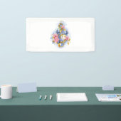 トレブルクレフ、 音符記号とピンクローズ 横断幕 (トレードショー)