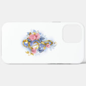 トレブルクレフ、 音符記号とピンクローズ Case-Mate iPhoneケース (裏面 (横))