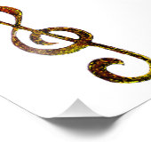 トレブルクレフ、 音符記号アート – 手彫りとデジタル化 フォトプリント (角)