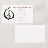 トレブルクレフ、 音符記号インオープンティアドロップミュージック先生 名刺 (正面/裏面)