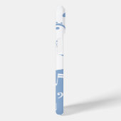 トレブルクレフ、 音符記号ウェーブスカイブルーとホワイト Case-Mate iPhoneケース (裏面 / 右)