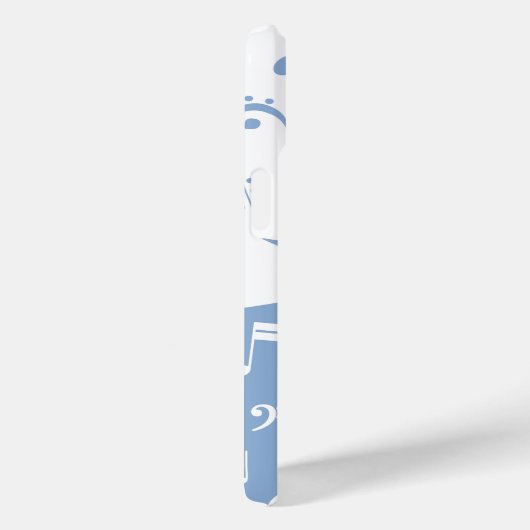 トレブルクレフ、 音符記号ウェーブスカイブルーとホワイト Case-Mate iPhoneケース (裏面 / 右)