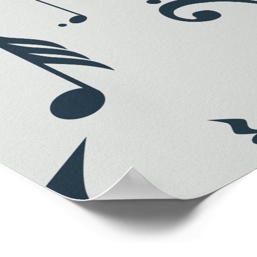 トレブルクレフ、 音符記号ウェーブレインボーカラー ポスター (角)